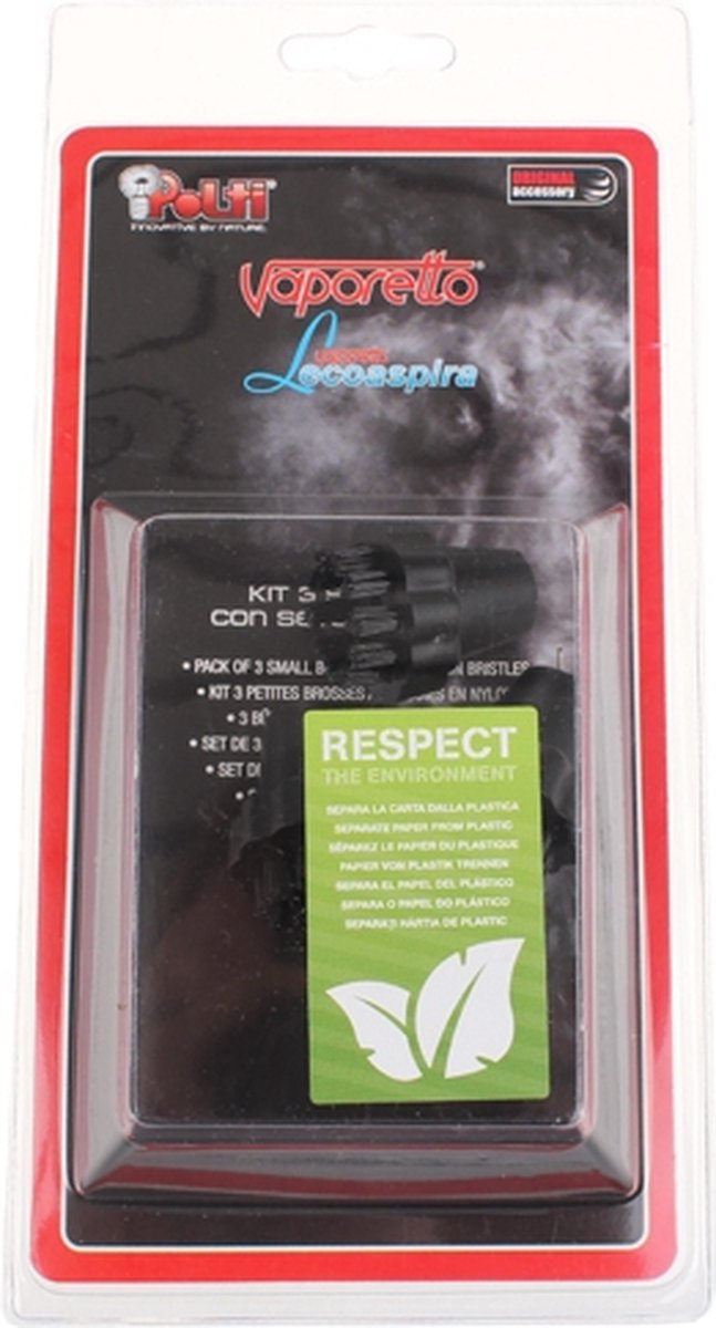 POLTI - KIT 3 BLACK ROUND BRUSH FOR VAPORETTO - POLPAEU250