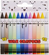 Gekleurde Waskrijtjes 12 STUKS - Krijtjes voor kinderen - Verschillende kleuren - Creatief - Knutselen - Kleuren - Tekenen