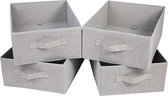 Opbergdoos, opvouwbaar, opbergkubussen voor slaapkamer en woonkamer, grijs (4 stuks, 39 x 30 x 14 cm)