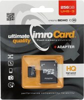 Imro - Micro SD Kaart 256 GB - Geheugenkaart Met Adapter - 100MB/s - Zwart