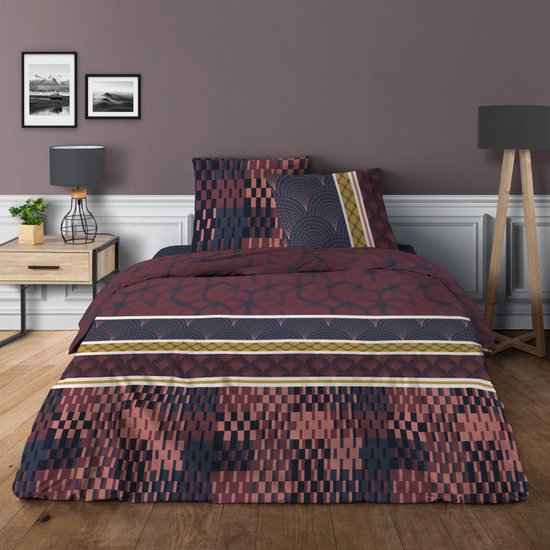 Univers Décor - Set Van 3 Lakens Voor Bed 90 X 190 Cm Natuur Rood 100 Katoen 57 Thread Count