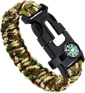 Military Survival Armband Camouflage Paracord Kompas Noodfluit Mes Firesteel Touw Overlevingsarmband