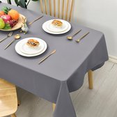 Lichtgrijs tafelkleed, vlekbescherming, afwasbaar, tafellinnen, waterdicht, voor eetkamer, tuin, feest, bruiloften of huishouden, 140 x 280 cm