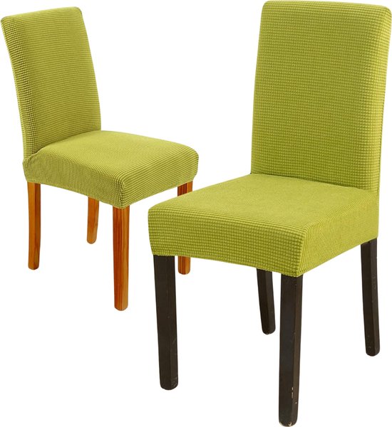 Winkrs - Housse de chaise pour chaise de salle à manger ou chaise de bureau - Vert - Blocs - Housse extensible universelle pour Chaises
