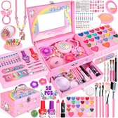 Kinder make-up koffer, make-up koffer meisjes - wasbare kinder make-up set