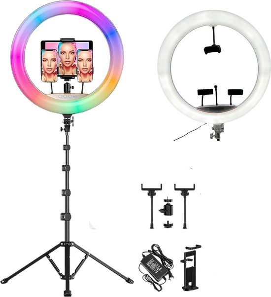 TikTok Lamp- Tik Tok Lamp Met Statief- TikTok Light-TikTok RGB LED- Tiktok Lamp Met Telefoonhouder- Ringlamp