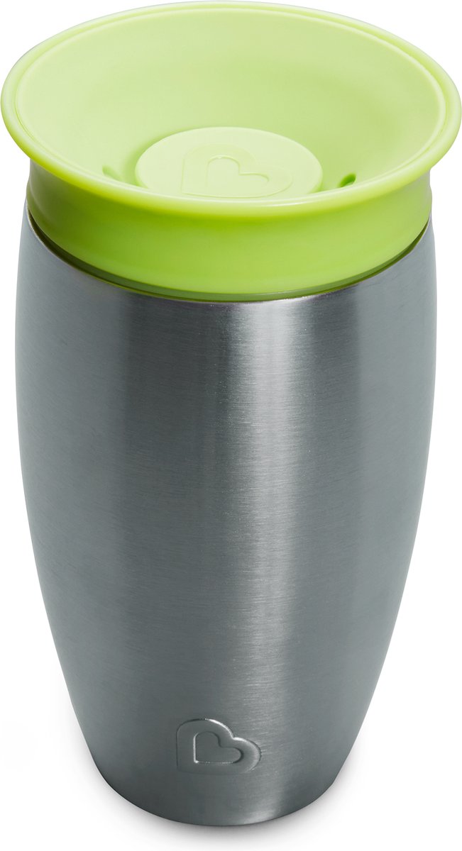Munchkin Roestvrijstalen Drinkbeker - Miracle® 360° Sippy Cup - Koelt tot 10 uur - Anti-Lek Drinkbeker - 266ml - Groen - Vanaf 12 Maanden van Munchkin — afbeelding 2