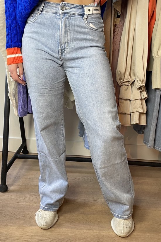 Yuna | Straight Leg Jeans, Blauw, Maat 40/L