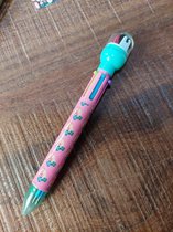Floz Design meerkleurenpen met stempel - 6 kleuren pen - paarden pen - schoencadeau voor meisjes