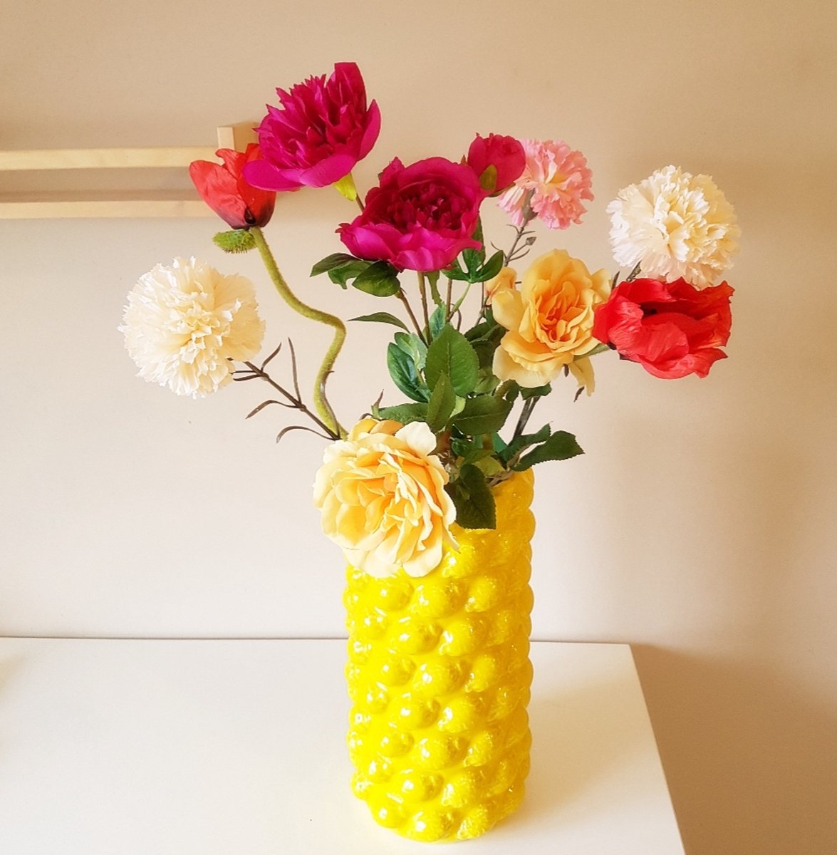 Kunstbloemen boeket - Zijden bloemen boeket - Kunstboeket - Nep bloemen - Veldboeket - Droogbloemen - Plukboeket - Pioenrozen