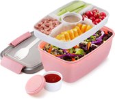 Stijlvolle Lunchbox voor Volwassenen - Duurzame Broodtrommel en Saladebox - Praktische Maaltijdcontainer met Meerdere Compartimenten - Magnetron- en Vaatwasmachinebestendig - Hoogwaardig BPA-vrij Materiaa