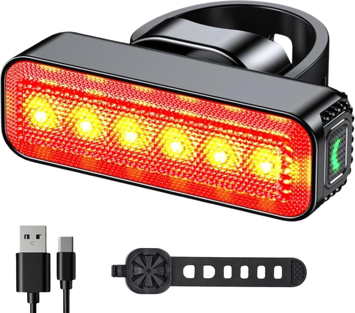 Inlustro Fietslamp LED Achterlicht - Waterdicht Fietslampje - Fietslicht - USB Oplaadbaar - Rood