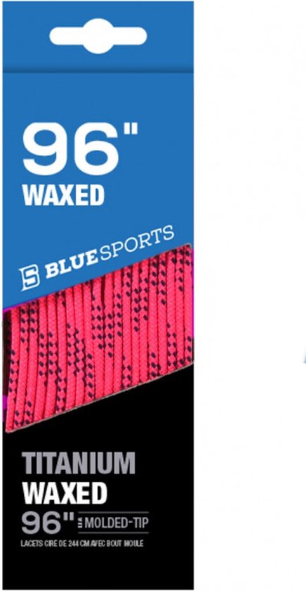 Blue Sports - waxed veters 96inch - 244cm pink voor ijshockeyschaats