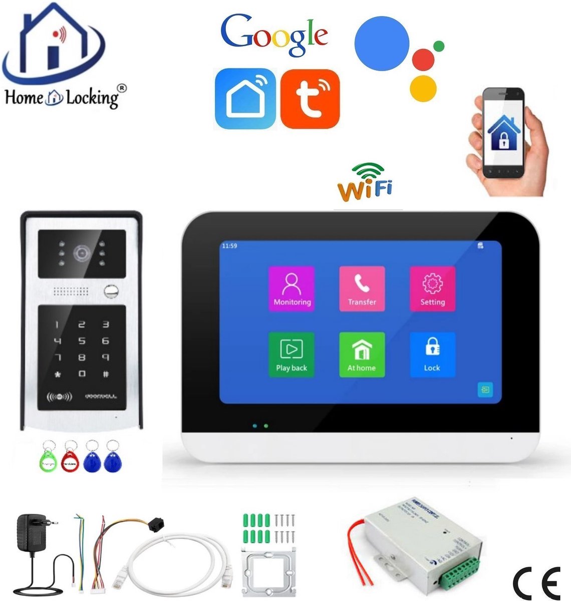 Smart T-2303V Videodeurbel met Touchscreen en Smart Life APP - Smart - €308,00