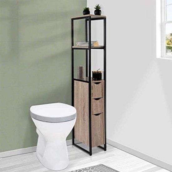 Industrieel design toilet met 3 deuren met legplanken - Merkloos