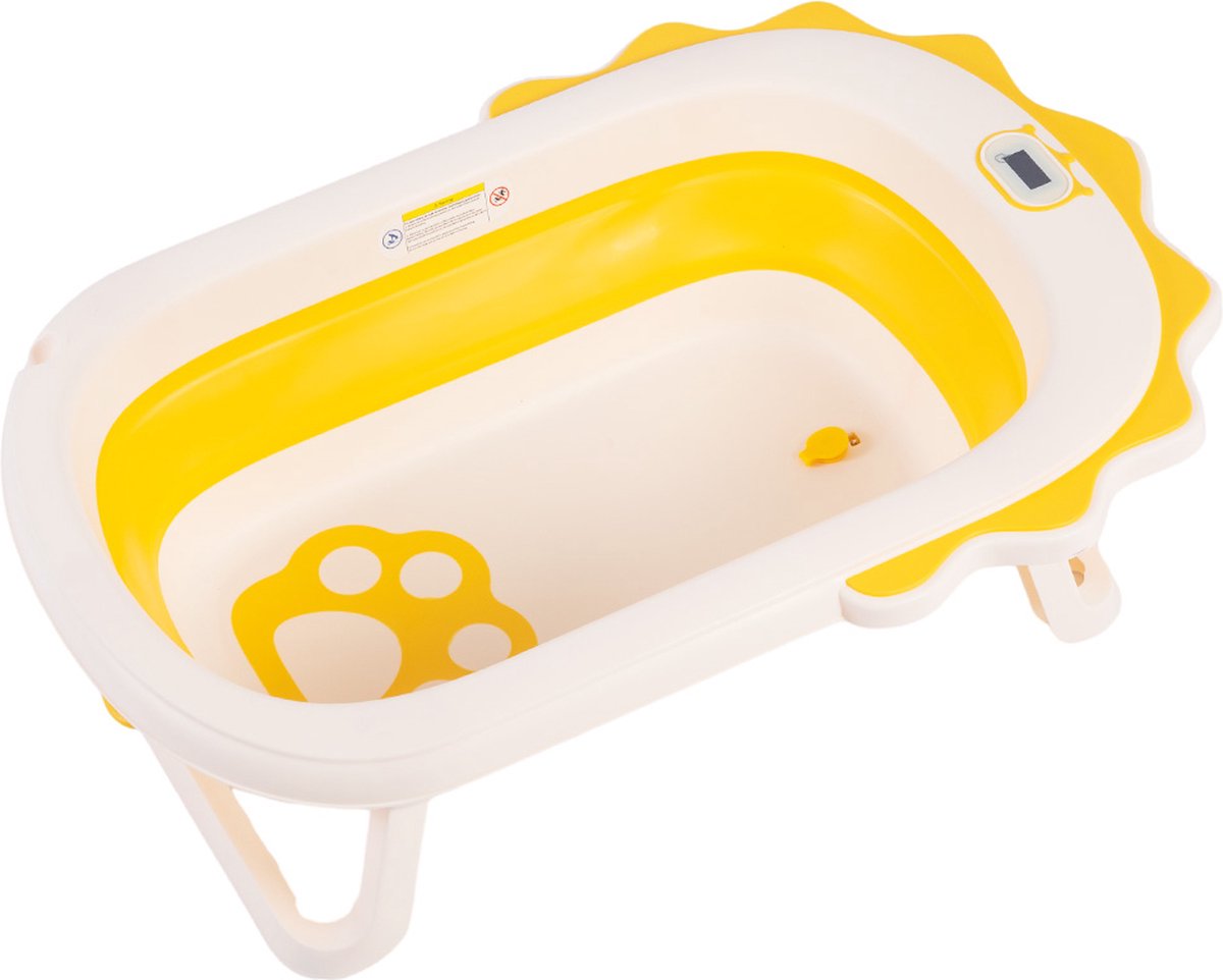 Goedkoopste K IKIDO Babybadje 3 in 1 opvouwbaar - Babybadje met Digitale Thermometer - Baby Badstoeltje - Kinderbad - Multifunctioneel - Baby Bad - Geel