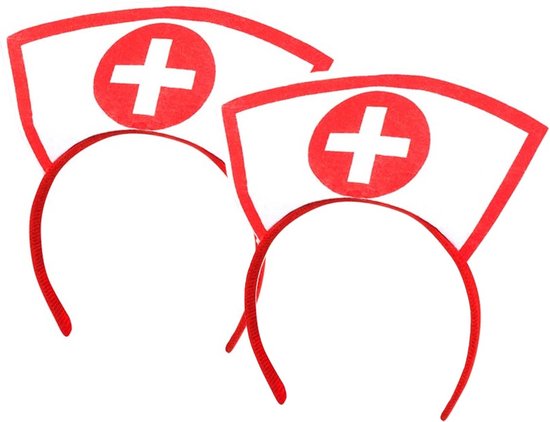 Fiestas Guirca Zuster/verpleegster diadeem - 2x - carnaval verkleed accessoire - sexy nurse - volwassenen