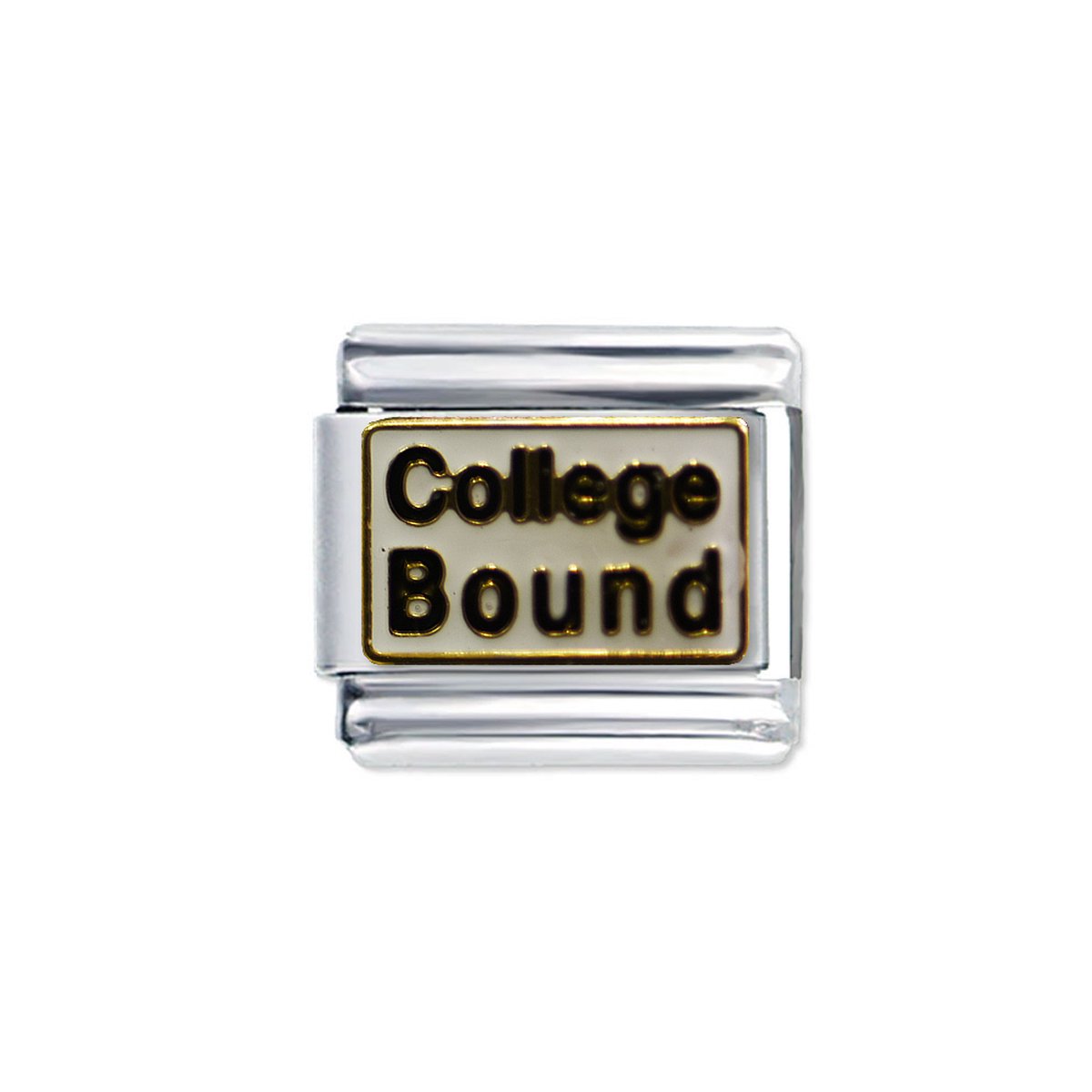 Quiges - Schakel - Bedel - 9mm - charms - College gebonden - Geschikt voor - armband - Schakelarmband - italy bedels armband