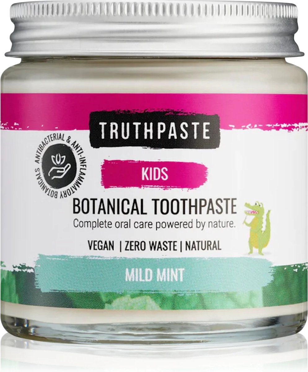 Kids Natuurlijke tandpasta Kids - Truthpaste Biologische & Organische tandpasta - 100 ml Mild Mint - Zero Waste en Cruelty Free