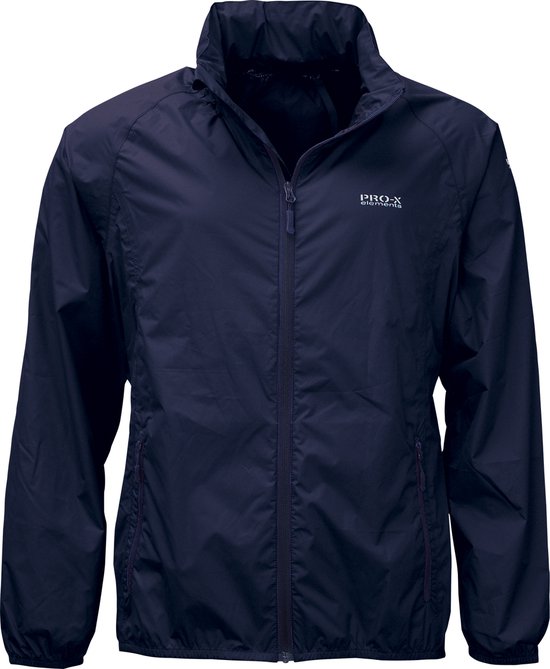 Donkerblauw lichtgewicht heren regenjas Packable van Pro-X Elements 5XL