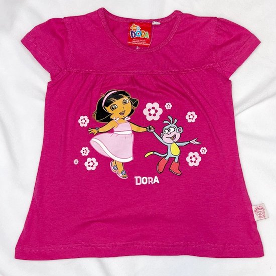 Dora shirt Aap Roze-Maat 110