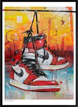 Sneaker print powerlines Chicago 51x71 cm *ingelijst & gesigneerd
