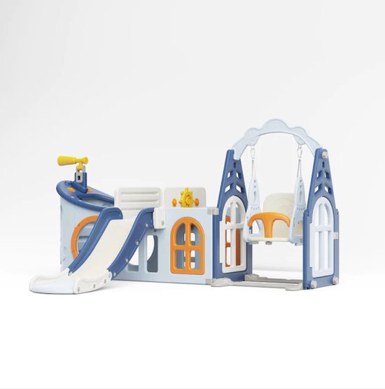 Équipement de terrain de jeu/Maison de jeu/Bateau de jeu Blauw avec toboggan et balançoire pour intérieur et extérieur - garçon - fille - jeu de rôle - interactif - cadeau - Sinterklaas - Noël - tout-petit - enfant d'âge préscolaire