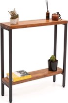 Solid Narrow Industrial Side Table