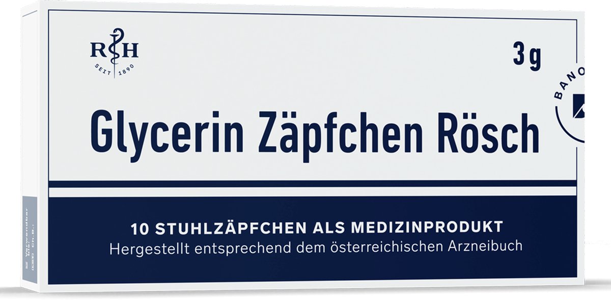 Goedkoopste Rösch & Handel Glycerine Zetpillen 3 gr. - 10 stuks verpakking