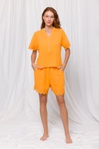 Lords & Lilies T-shirt et short femme en coton tétra - abricot - 241-52-XHA-W/505 - taille M