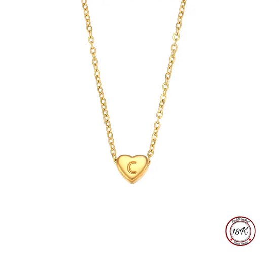 Soraro Initialen Ketting | Letter C | Minimaliste Kettingen Goudkleurig | 18K Goldplated | Goudkleurige Ketting | Cadeau voor Haar | Vrouwen Cadeau | Elegante Kettingen