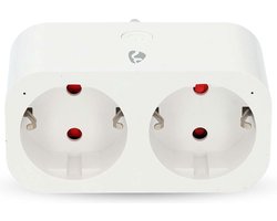 Nedis SmartLife Slimme Stekker – Smart Plug – 2 Wegs – WiFi – Met Energiemeter – 3680W – iOS / Android – 1 Stuk – Wit