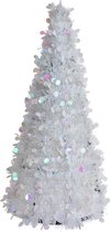Clayre & Eef Décoration de Noël Sapin de Noël Ø 21x50 cm Blanc Plastique