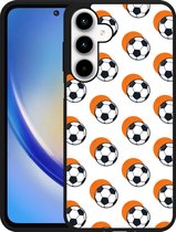 Cazy Hardcase Hoesje geschikt voor Samsung Galaxy A35 Soccer Ball Orange