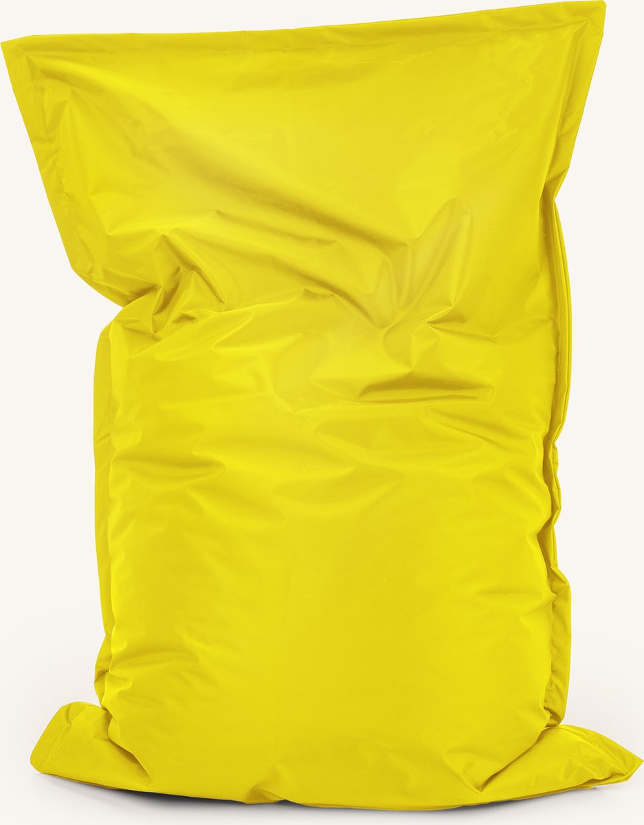 Drop & Sit - zitzak/zitkussen - robuust nylon - geel - 100 X 150 cm - voor binnen en buiten - verkrijgbaar in verschillende kleuren - handgemaakt in de Benelux