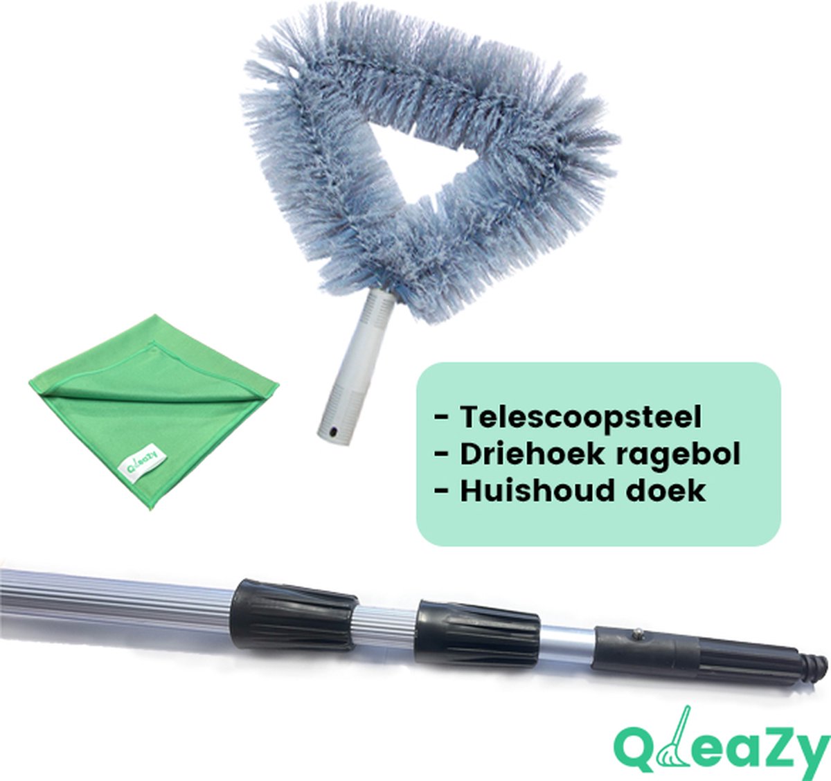 Goedkoopste Ragebol driehoek met telescoopsteel, Plumeau uitschuifbaar tot 2 meter! Professionele set