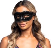 Boland - Oogmasker Venice sequins zwart Zwart - Volwassenen - Showgirl -