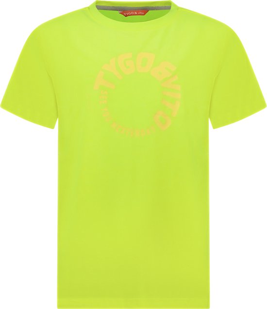 TYGO & vito X402-6426 Jongens T-shirt - Safety Yellow - Maat 134-140