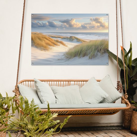 Affiche de jardin plage - Décoration de jardin dunes - 120x80 cm - Affiche nature pour le jardin - Décoration extérieure - Tableau de jardin de clôture - Décoration murale toile de jardin - Décoration murale balcon