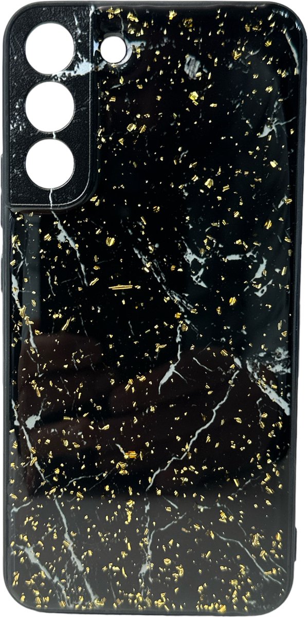 Silicone Hoesje Print - Backcover - Geschikt voor Samsung Galaxy S21 FE - Marmer Zwart