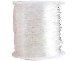 Elastische transparant rijggaren - Grote rol 100 meter - garen voor armbanden maken draad kralen elastiek hobby
