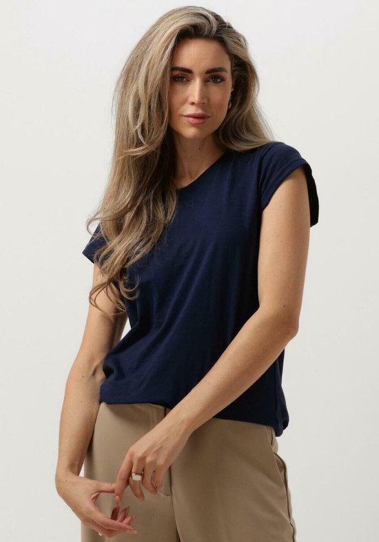 Minus Leti Tee Tops & T-shirts Dames - Shirt - Donkerblauw - Maat L