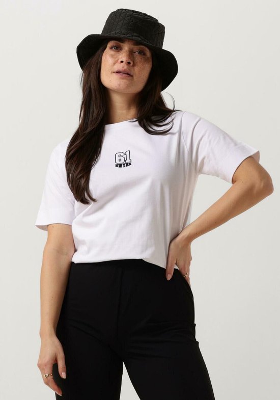 Penn & Ink T-shirt Print Tops & T-shirts Dames - Shirt - Ecru - Maat M