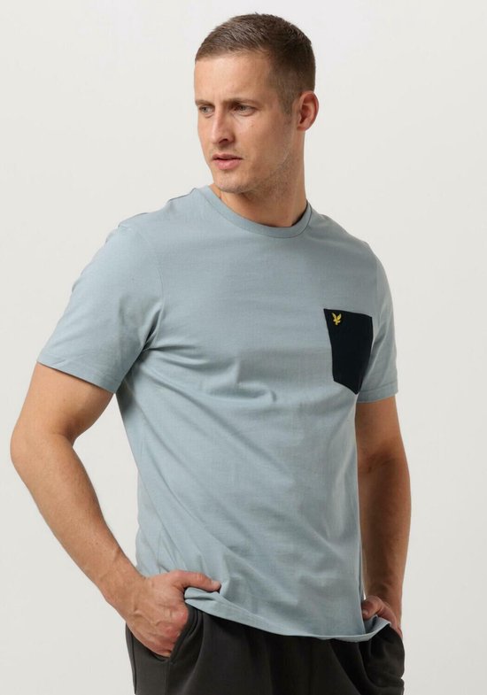 Lyle & Scott Contrast Pocket T-shirt Polo's & T-shirts Heren - Polo shirt - Blauw - Maat S