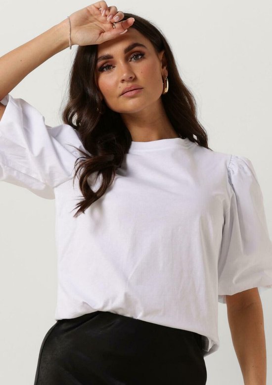 Notre-V Nv-dolf Puff Sleeve Top Tops & T-shirts Dames - Shirt - Wit - Maat XL