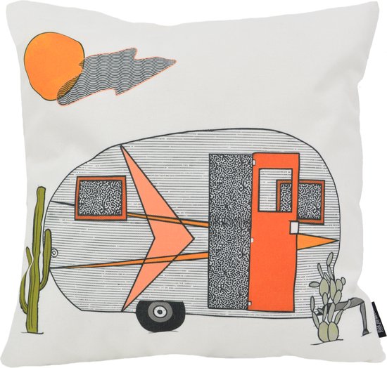 Sierkussen Caravan Camping - Outdoor/Buiten Collectie | 45 x 45 cm | Katoen/Polyester