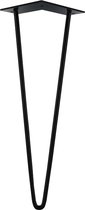 MacLean Design Pied de Table en Épingle à Cheveux - Acier - Zwart - 40 cm
