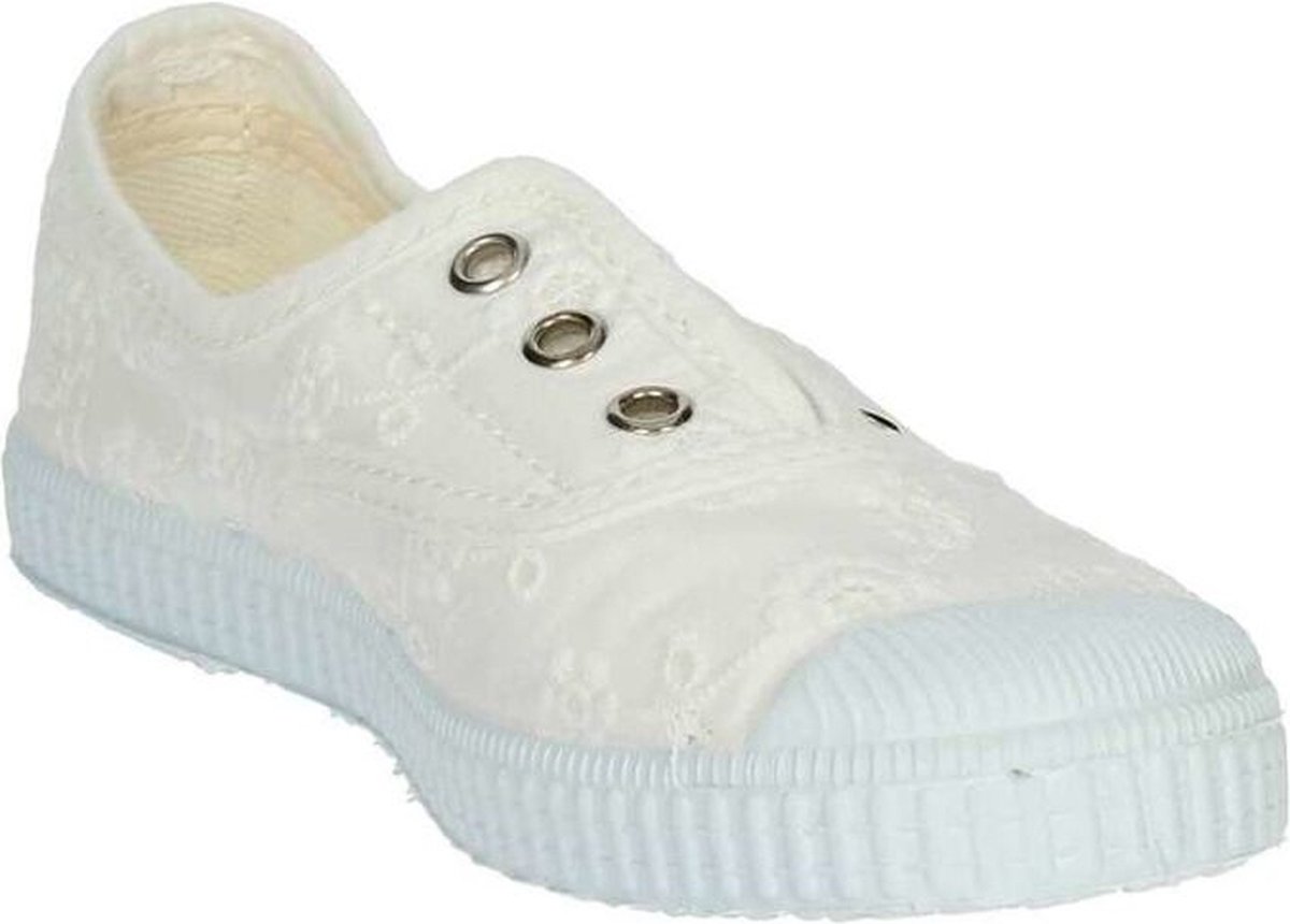 Cienta Meisjes Sneaker Gebloemd | Wit | Maat: 22