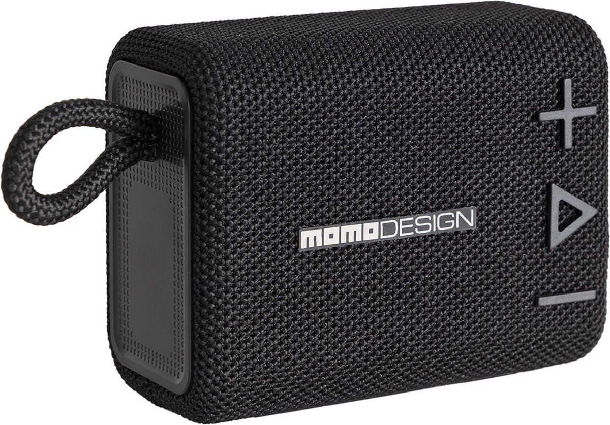 Momo Design Bluetooth Speaker - Draadloze speaker - Muziekbox - Draagbaar - 10 m bereik - Tot 20 uur batterijduur - Vermogen 5W - Inclusief batterij en Type-C-oplaadkabel - Zwart