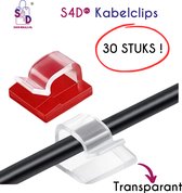 S4D® - Kabelclips - Kabelklemmen Zelfklevend - Kabelbinder - 30 Stuks ! - Transparant